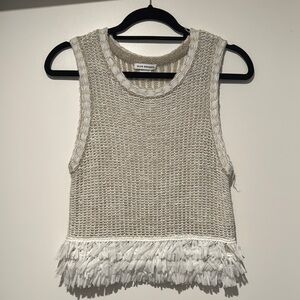Club Monaco Fringe Knit Top